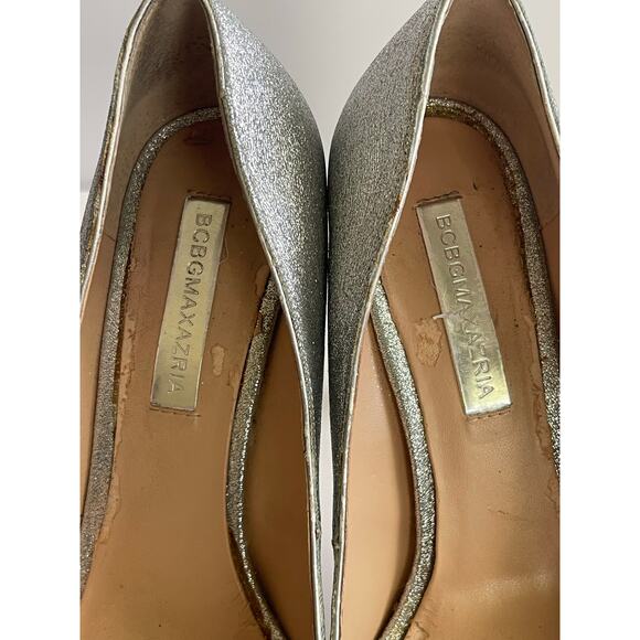 BCBGMAXAZRIA Womens Silver Glitter Party heels US 7.5 - Picture 9 of 10